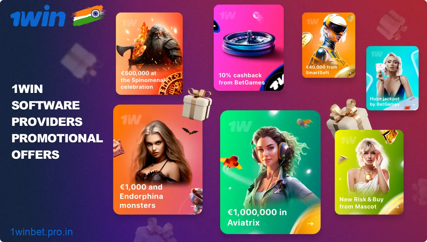 At 1win casino, users from India have access to various promotions from leading software manufacturers