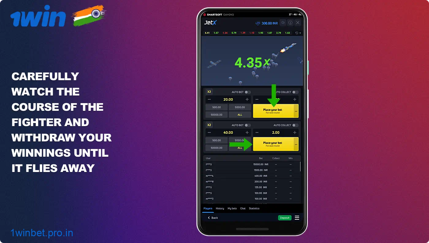 Confirm your bet in the JetX game and keep an eye on the plane, and most importantly withdraw your money before the plane crashes