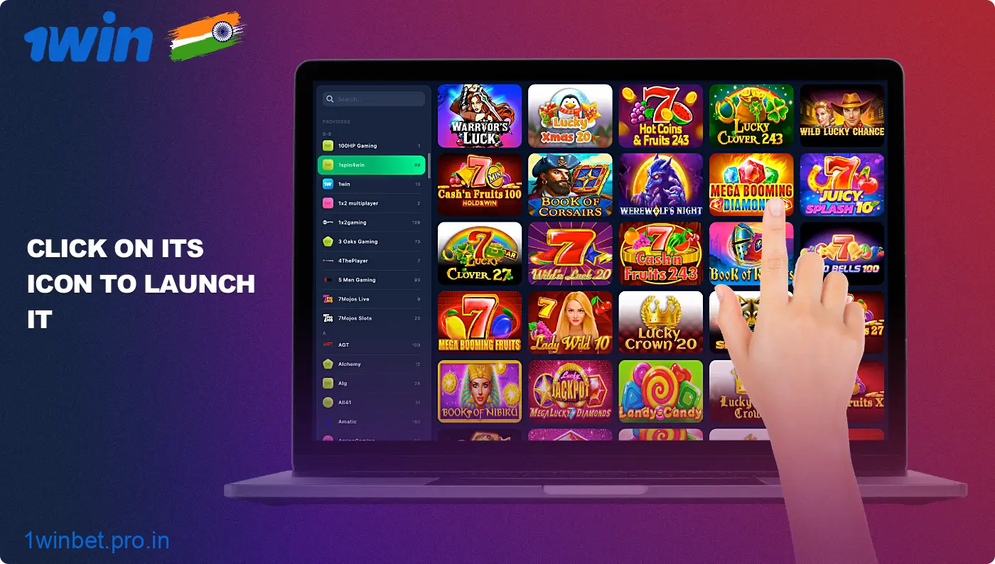 Choose your favorite game at 1win casino and launch it