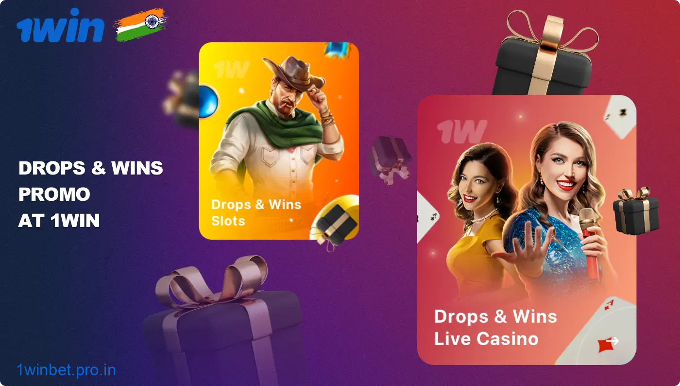 The 1win Drops & Wins promotion applies to both online casinos and live dealer live casinos