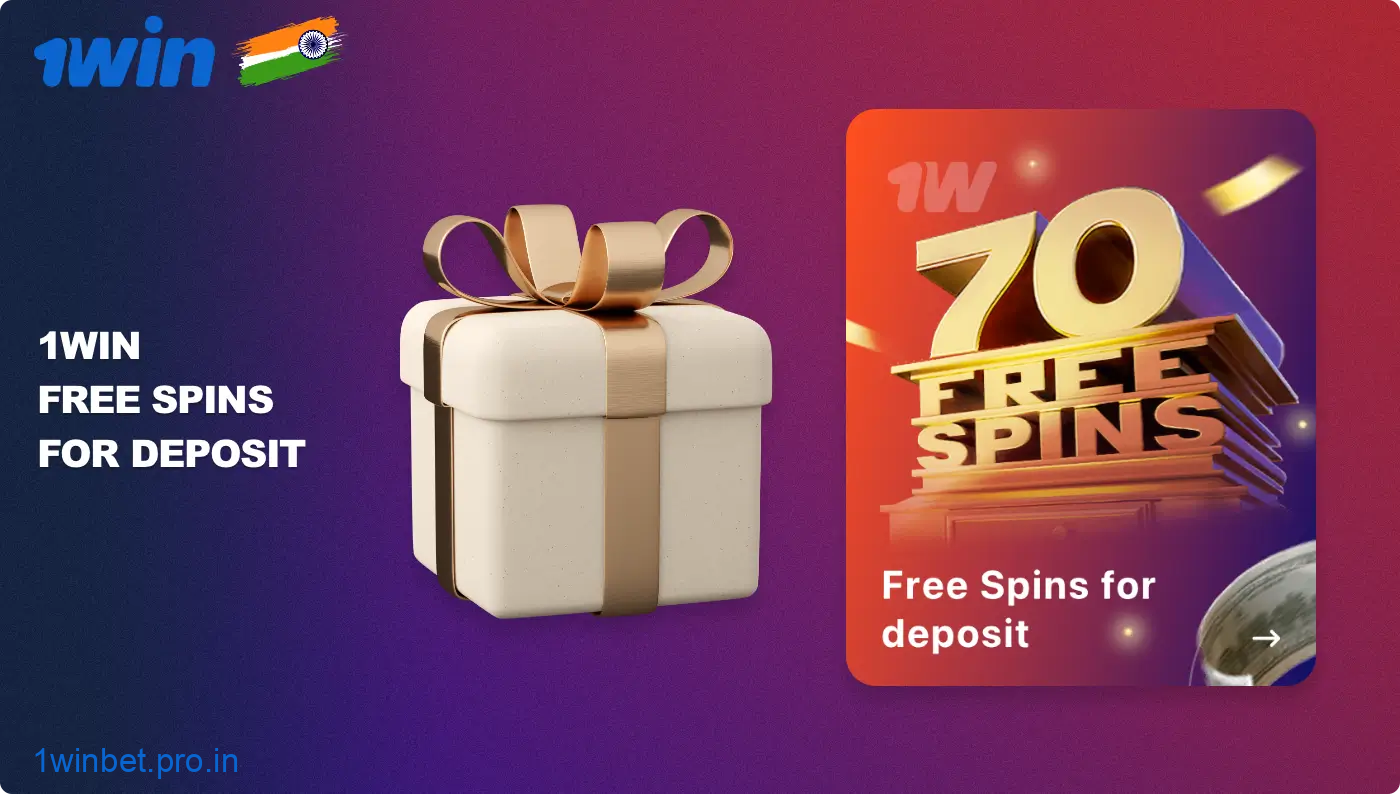 1win casino provides free spins for users from India